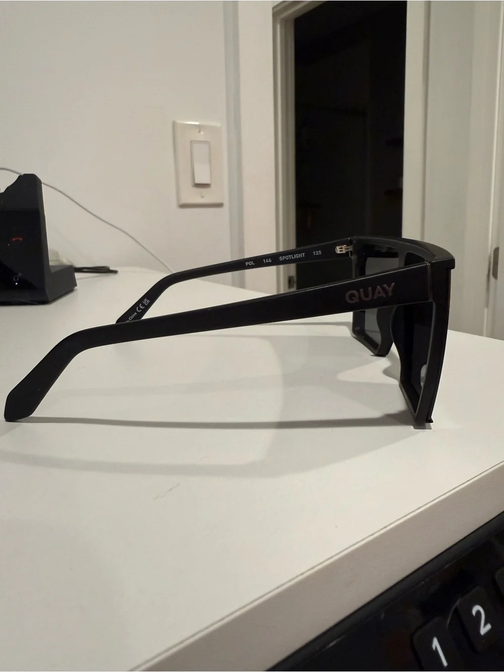 Quay Australia Black Shield Sunglasses